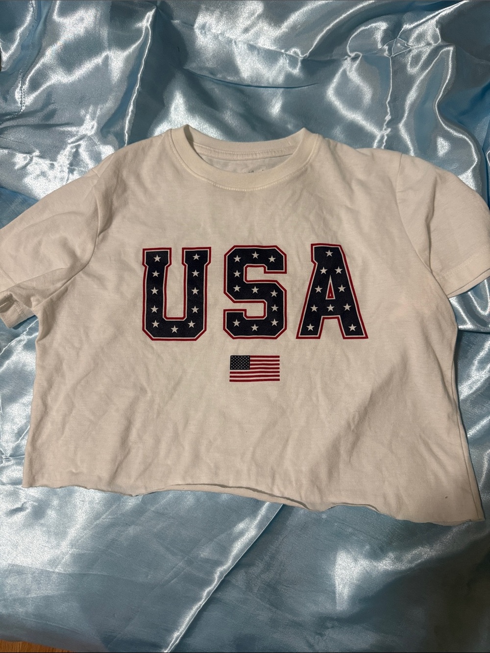White USA Graphic Short Sleeve Tee